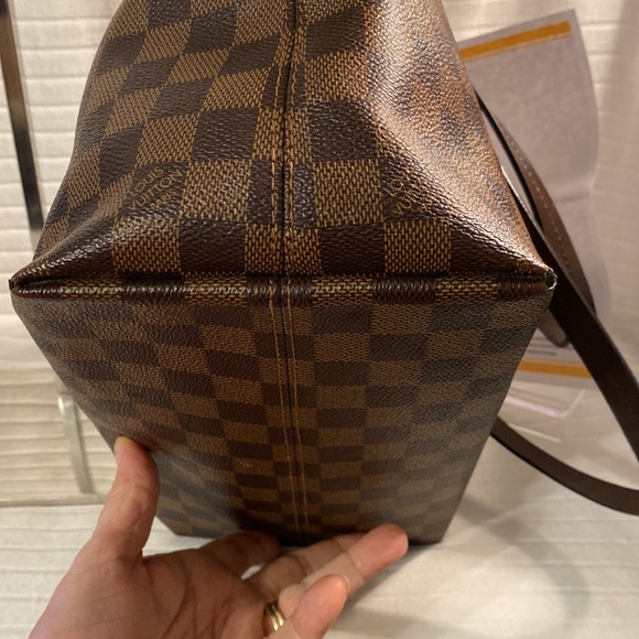 LOUIS VUITTON Jena PM Tote Bag Brown Ebene Damier PVC coated canvas w/COA - Picture 9 of 16